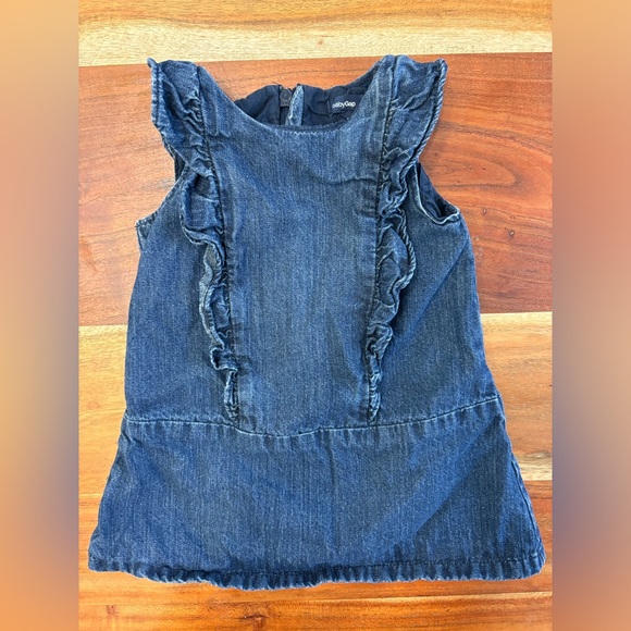 ‼️ SOLD ‼️ Baby Gap Denim Frilled Trim Dress - Picture 1 of 3